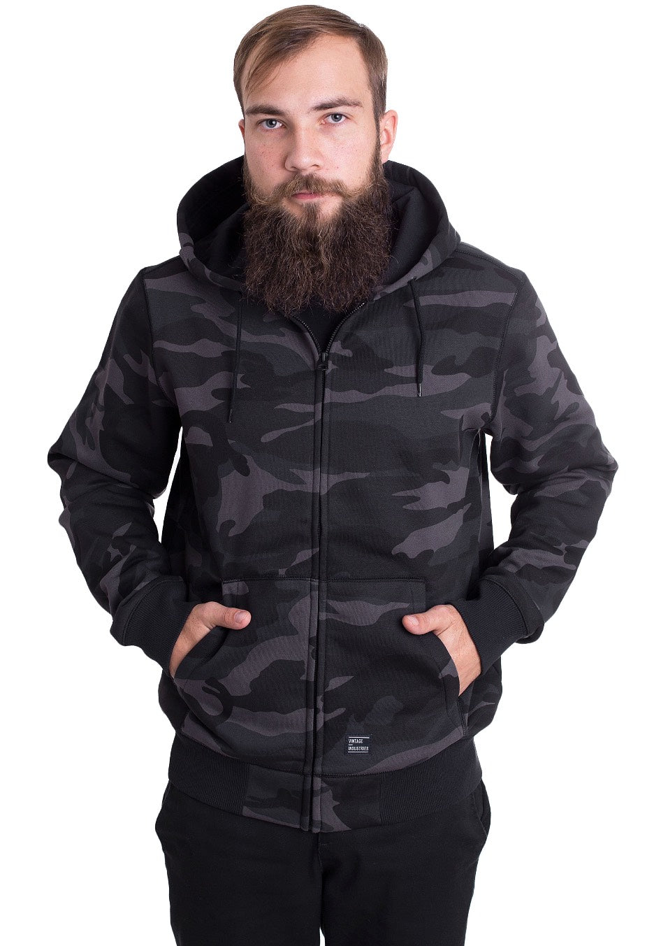 vintage-industries-redstone-hooded-dark-camo-sweat-zipp-camouflage-s image 1