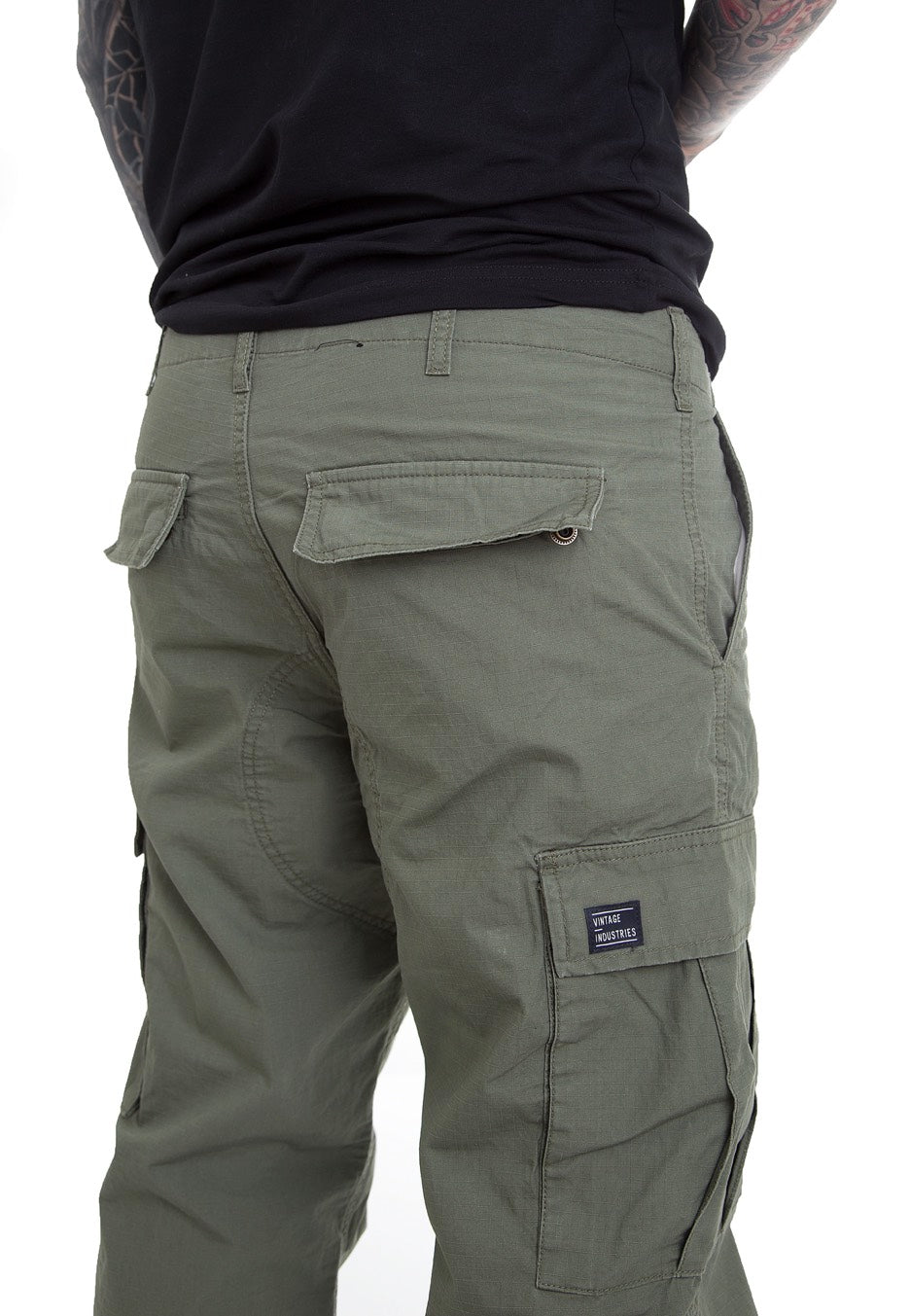 vintage-industries-tyrone-bdu-pantalon-cargo-olive-w32-coton image 5