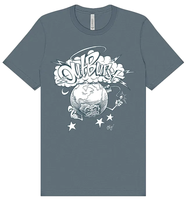 blackout-outburst-mad-at-the-world-t-shirt-bleu-acier image 1