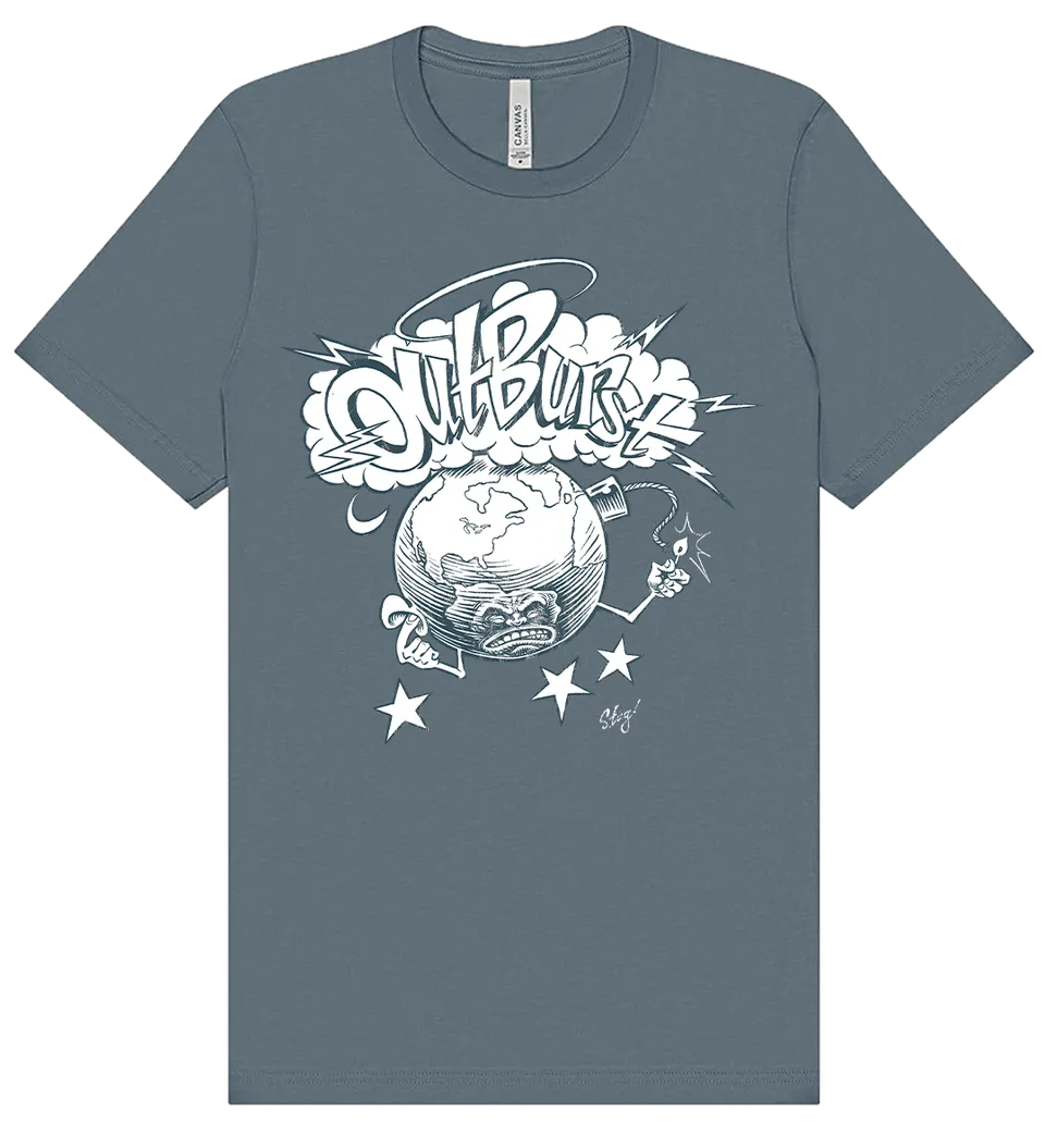 blackout-outburst-mad-at-the-world-t-shirt-bleu-acier image 1