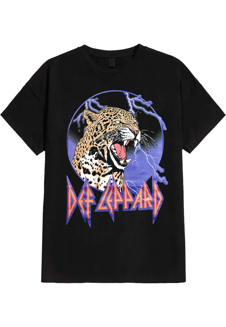 def-leppard-lightning-leopard-t-shirt-noir-classic-rock image 1