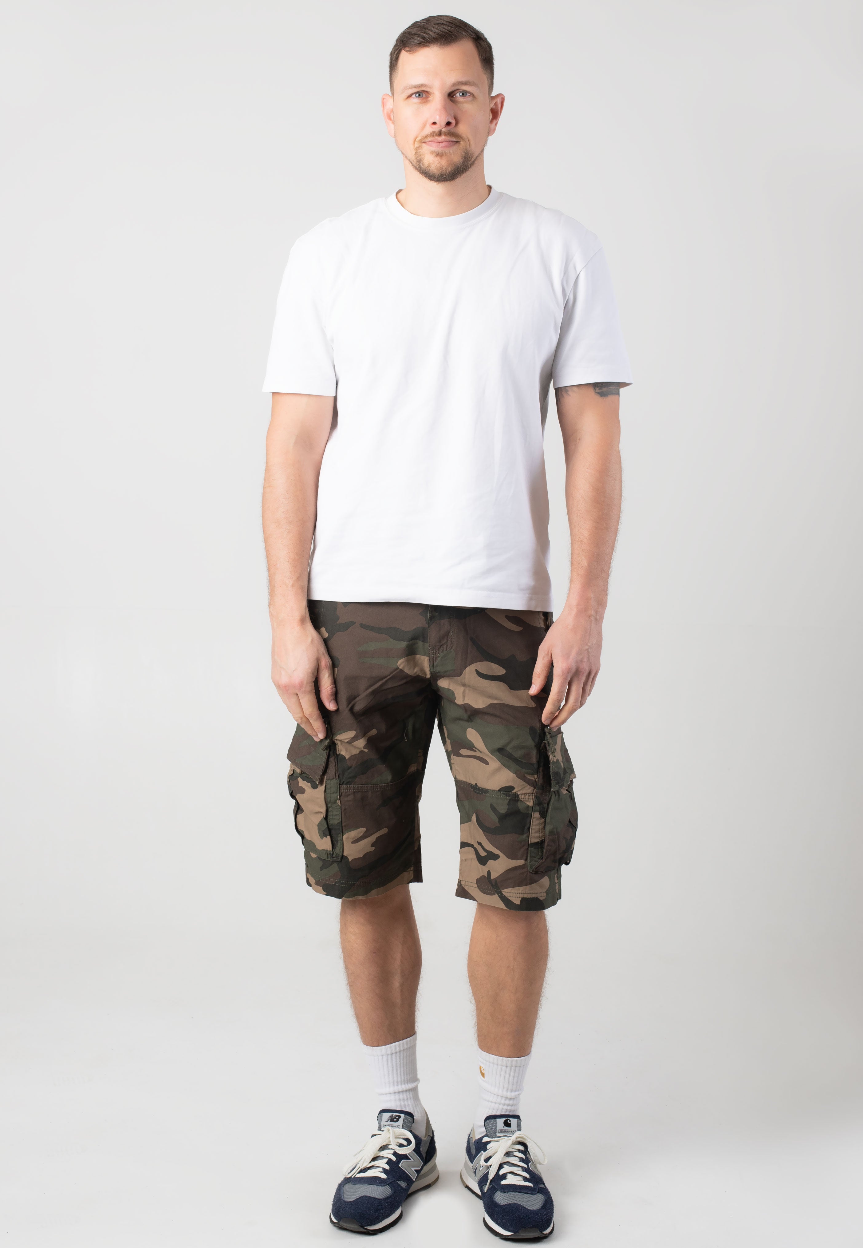 vintage-industries-gandor-woodland-short-cargo-camouflage-coton image 2