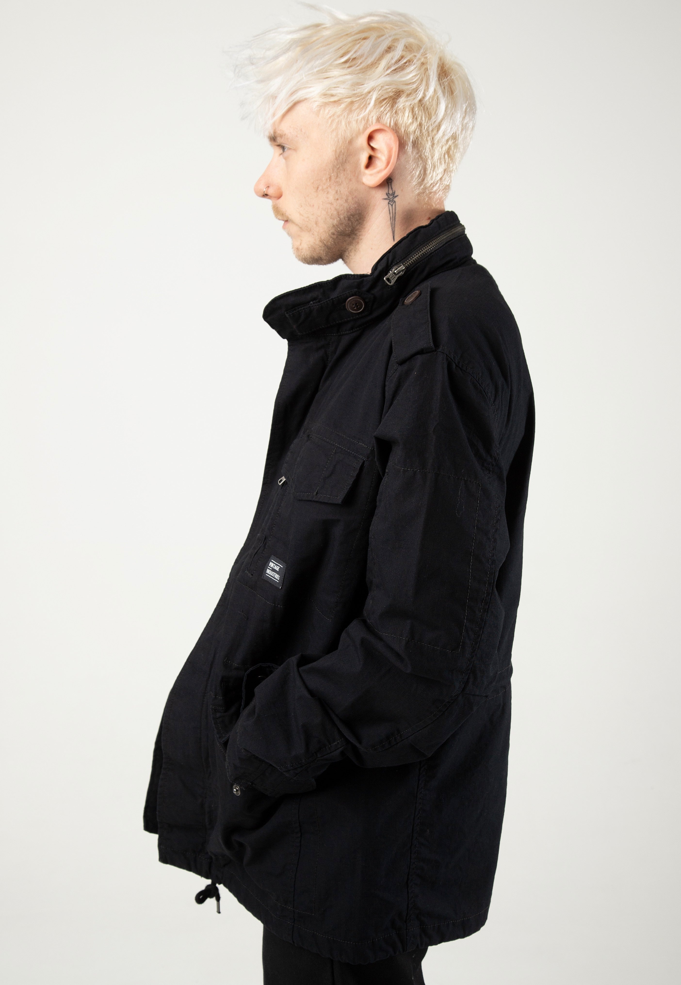 vintage-industries-cranford-black-veste-homme-noire image 2