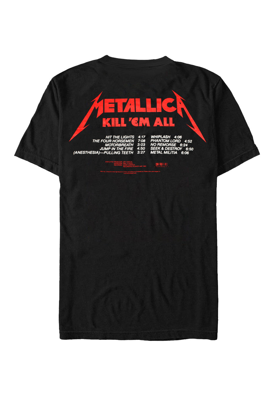 metallica-kill-em-all-tracks-t-shirt-noir-homme-thrash-metal image 2