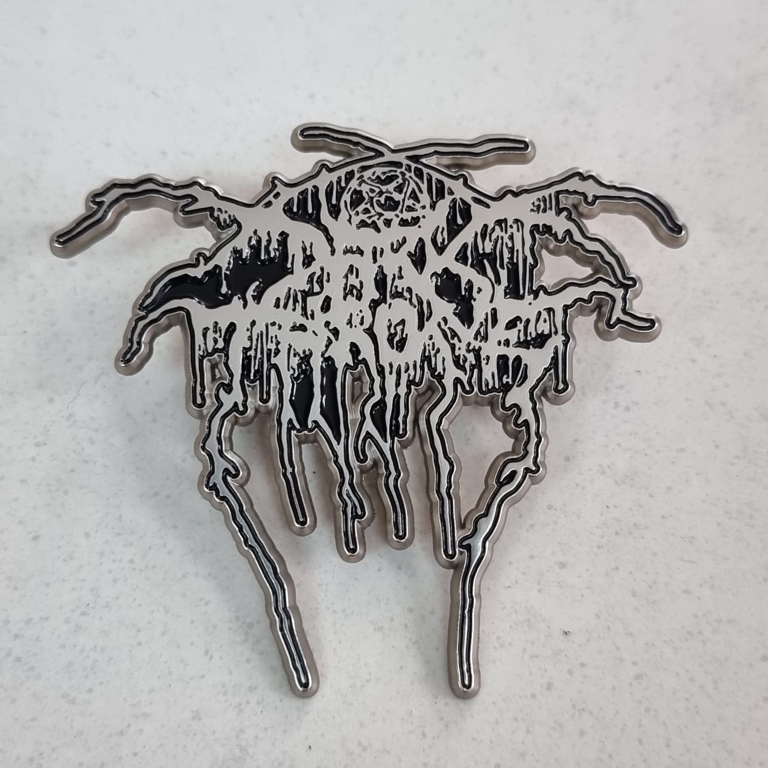 darkthrone-logo-pin-mail-antique-brass-black-metal image 3