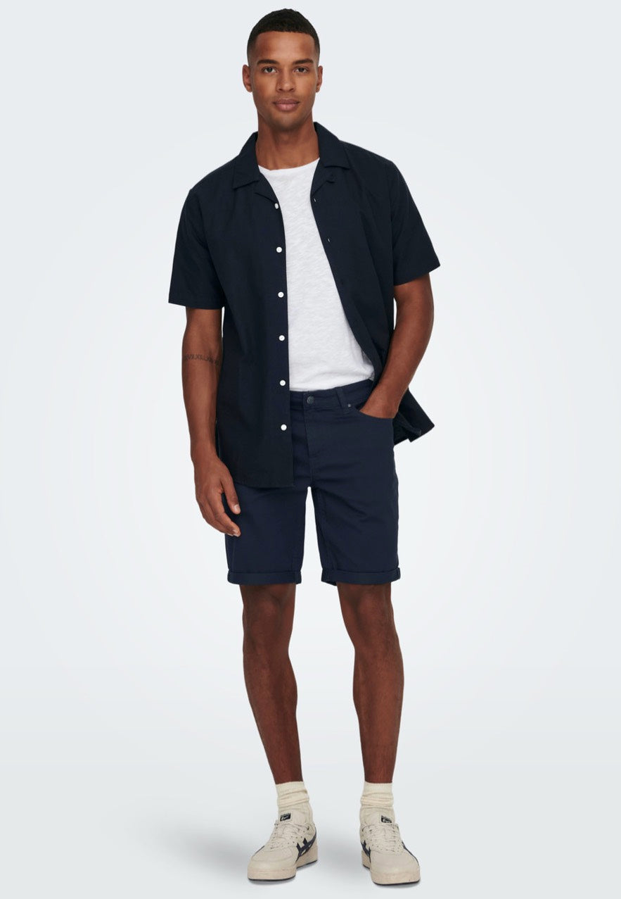 only-sons-ply-life-reg-twill-short-bleu-marine image 2