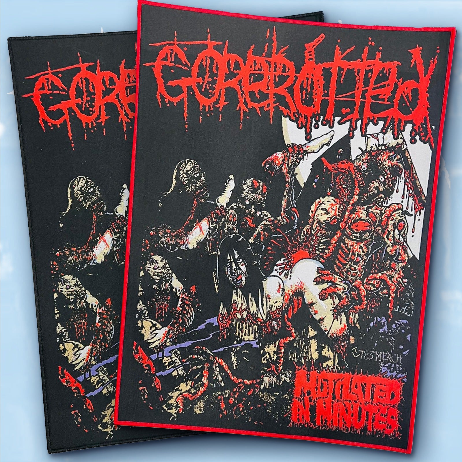 gorerotted-mutilated-in-minutes-backpatch-tiss-bordure-noire image 1