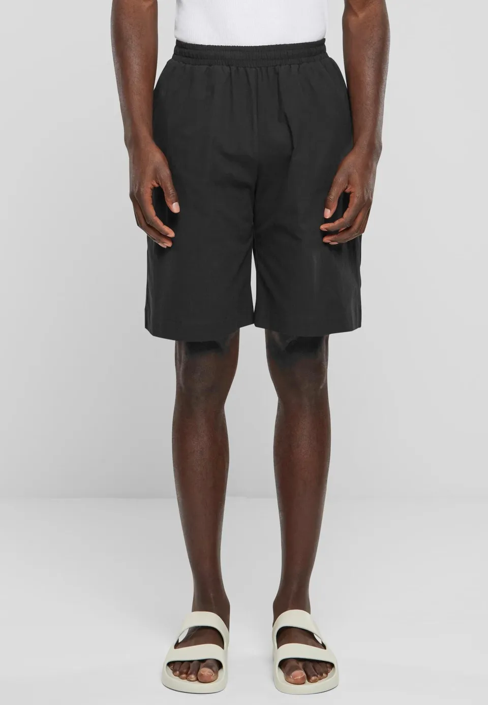 urban-classics-wide-crepe-short-noir-coton-homme image 1