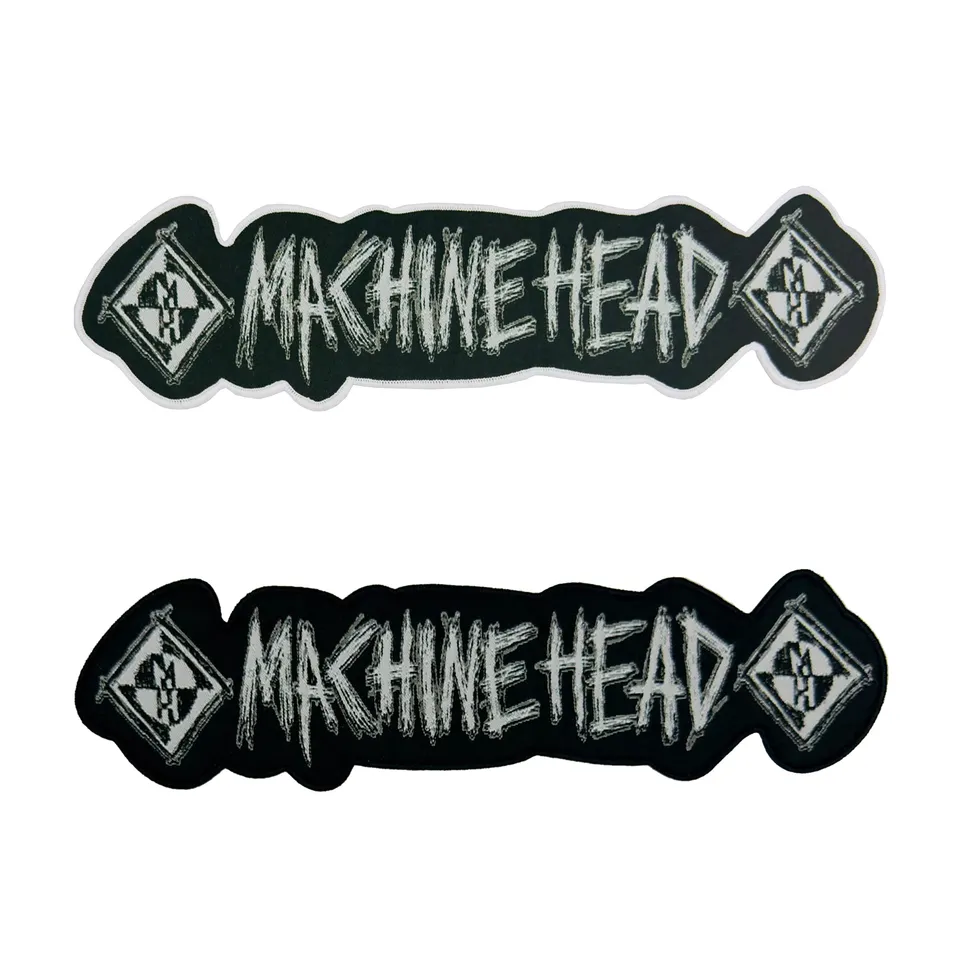 machine-head-logo-backpatch-tiss-30cm-bord-noir-ou-blanc image 1