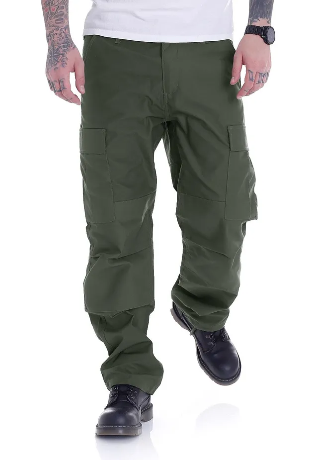 vintage-industries-bdu-cargo-pantalon-olive-loose-homme image 1