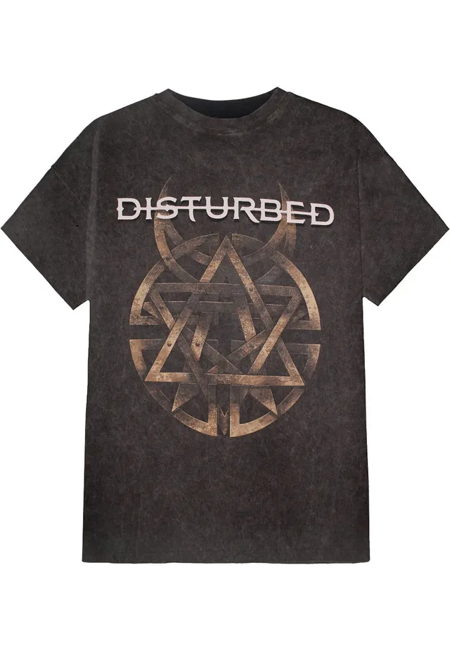 disturbed-riveted-t-shirt-gris-nu-metal-homme image 1