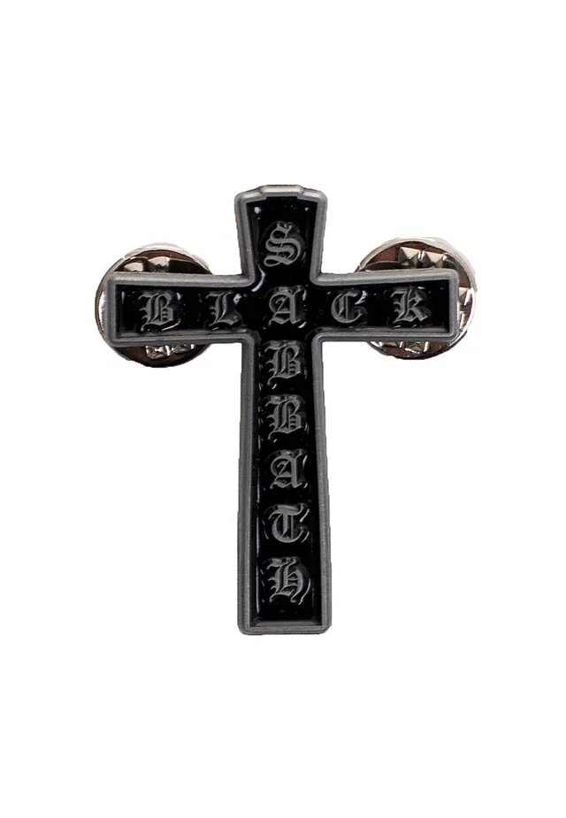 black-sabbath-cross-pin-s-mail-noir-taille-unique image 1