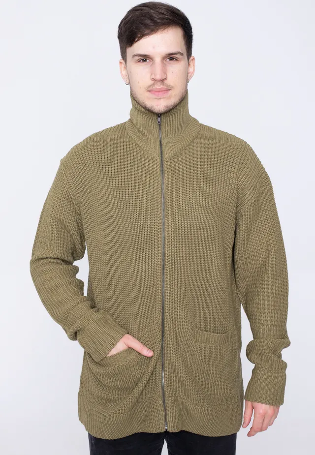 urban-classics-zip-tini-olive-cardigan-gilet-polaire-vert image 1