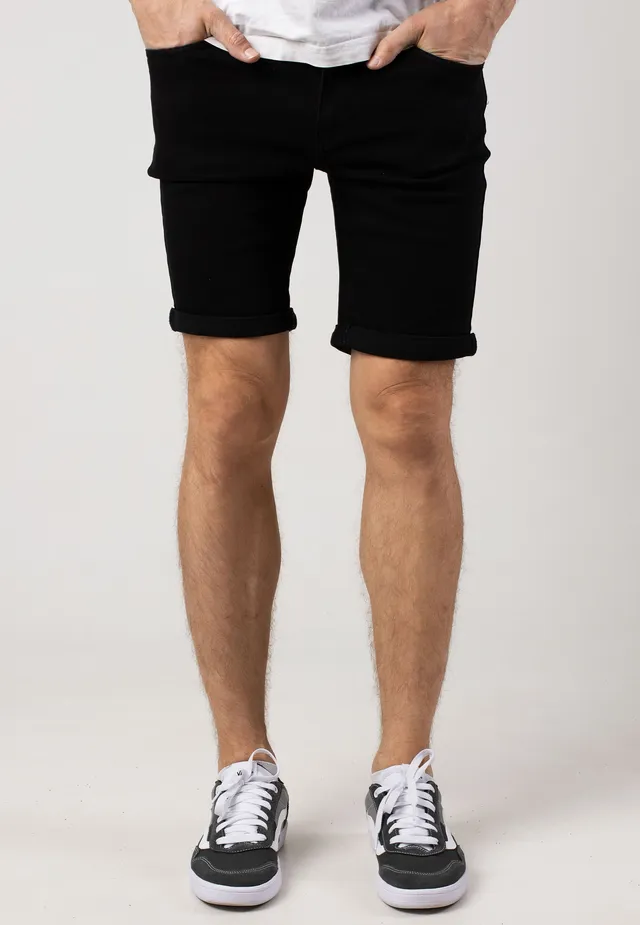 only-sons-ply-black-denim-short-homme-noir-slim-fit image 1