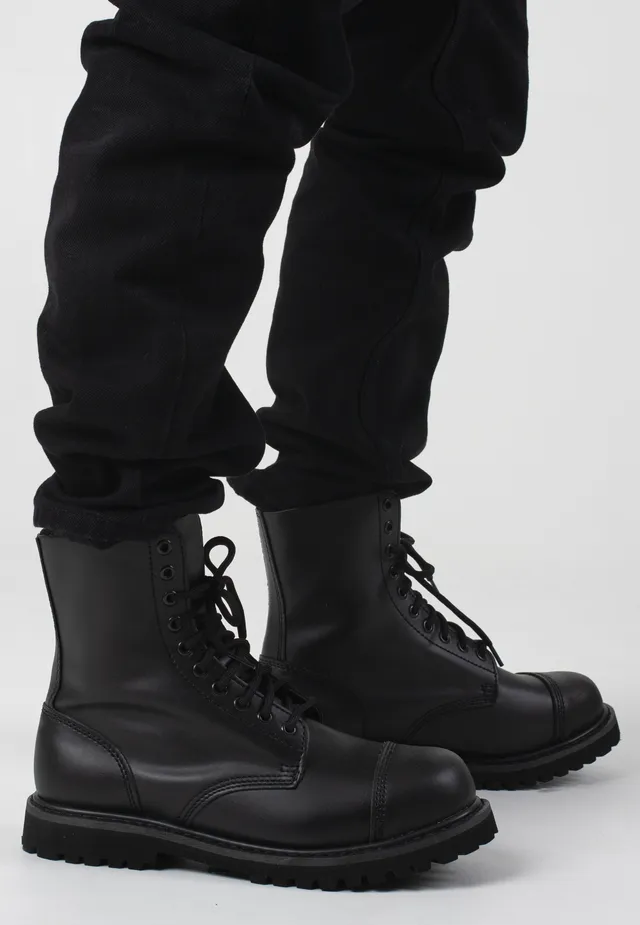 brandit-vegantom-10-eyelett-boots-montantes-noires-vegan image 1