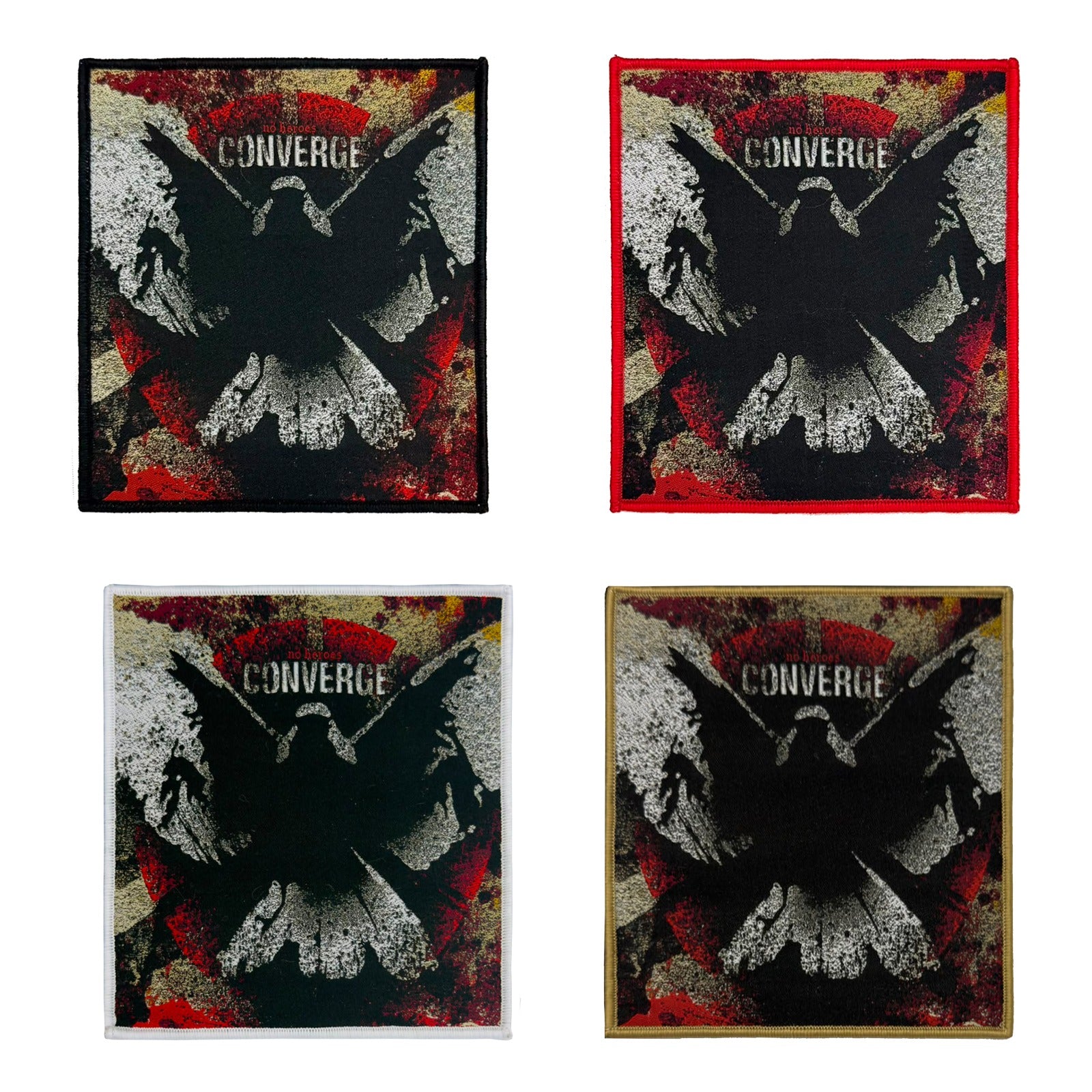 783punx-converge-no-heroes-petit-patch-tiss-bordure-rouge image 1
