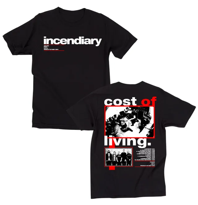 incendiary-col-t-shirt-tee-shirt-coton-lourd-noir-s-3xl image 1