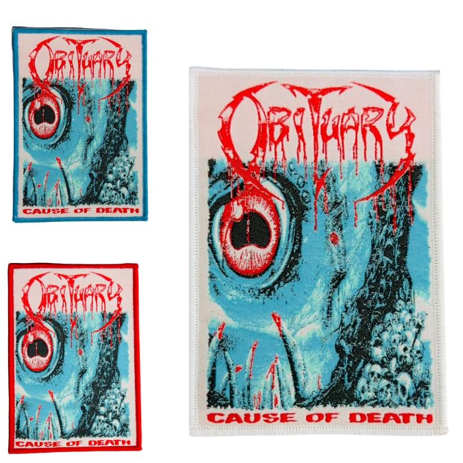 obituary-cause-of-death-patch-tiss-bordure-bleue-death-metal image 1