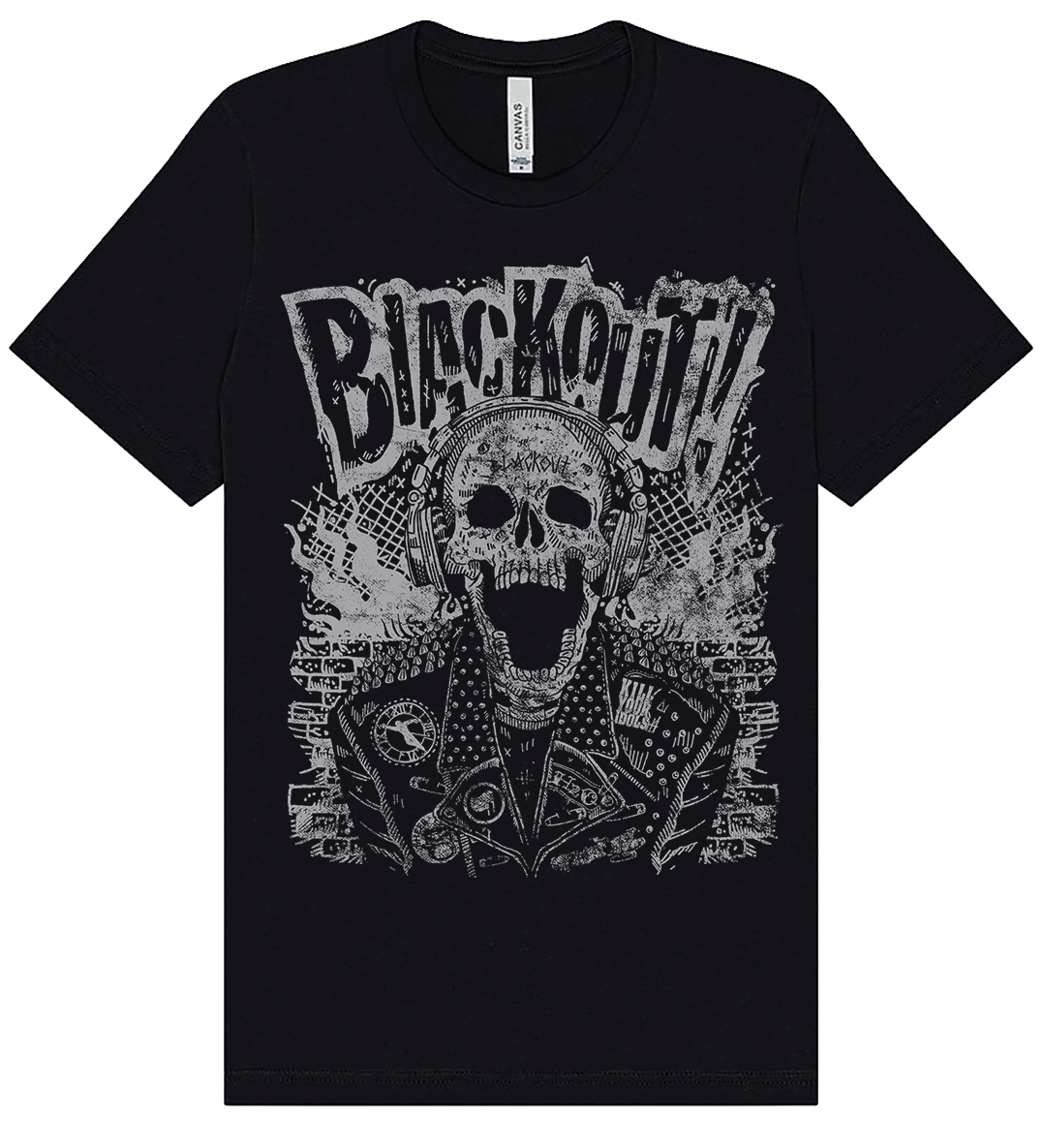 blackout-records-label-tee-t-shirt-taille-l-noir-vintage image 1