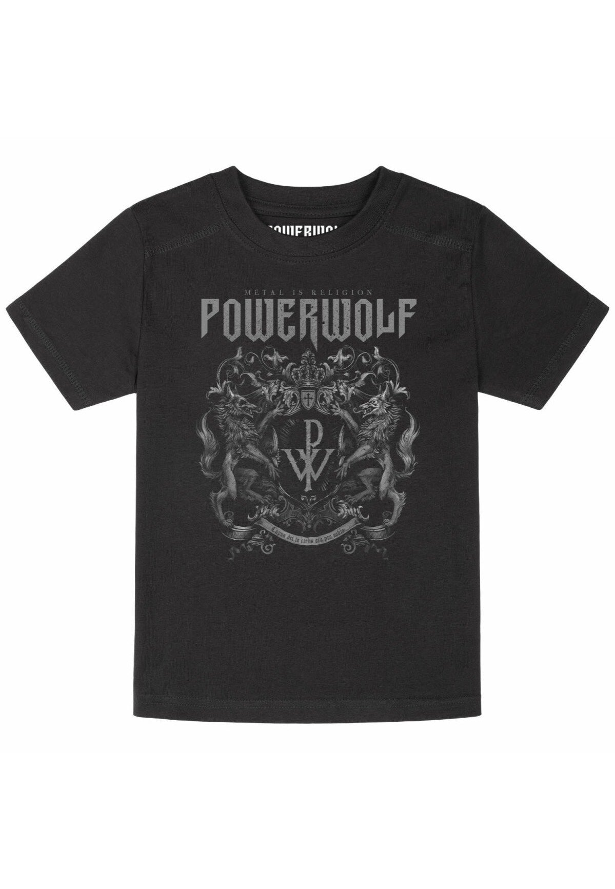 powerwolf-crest-kids-t-shirt-noir-enfant-power-metal image 1