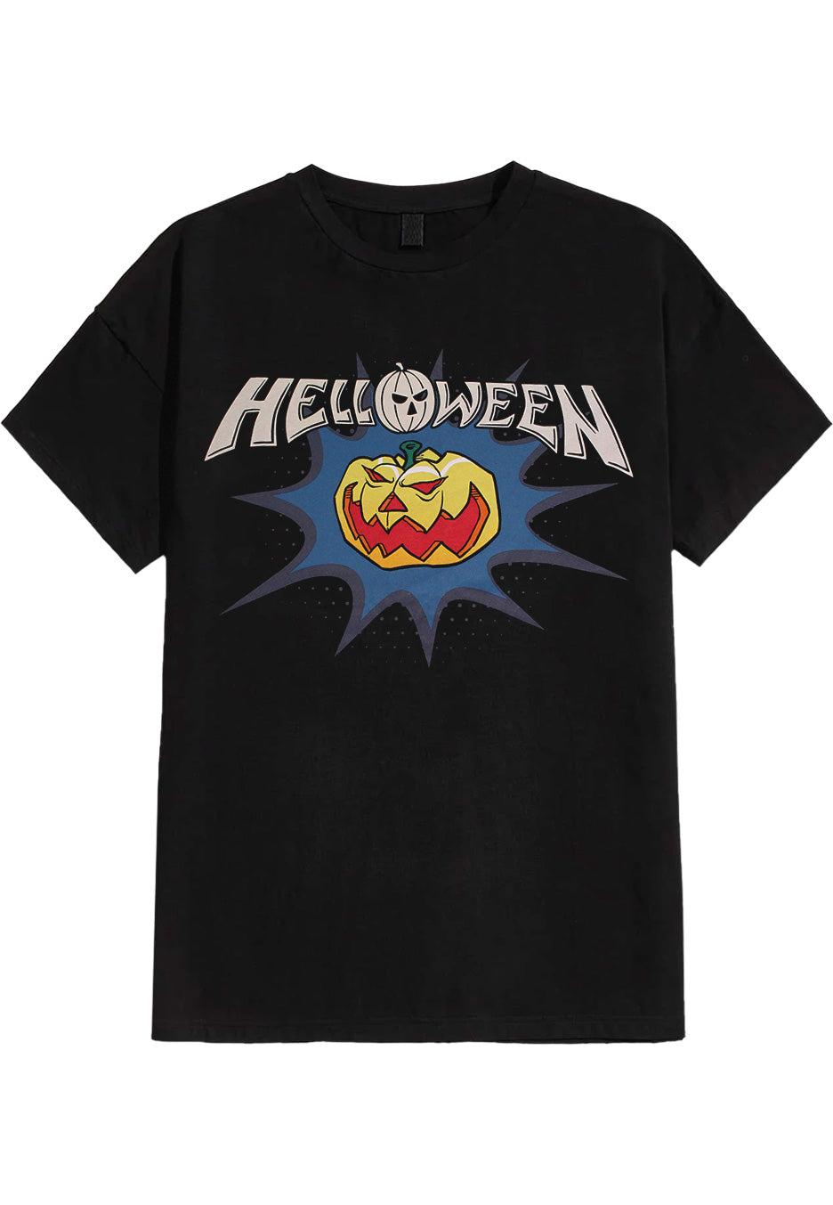 helloween-classic-logo-comics-t-shirt-noir-homme-power-metal image 1