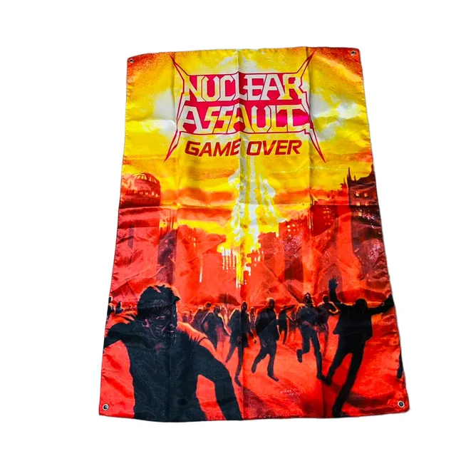 nuclear-assault-game-over-drapeau-poster-tissu-100x70-cm image 1