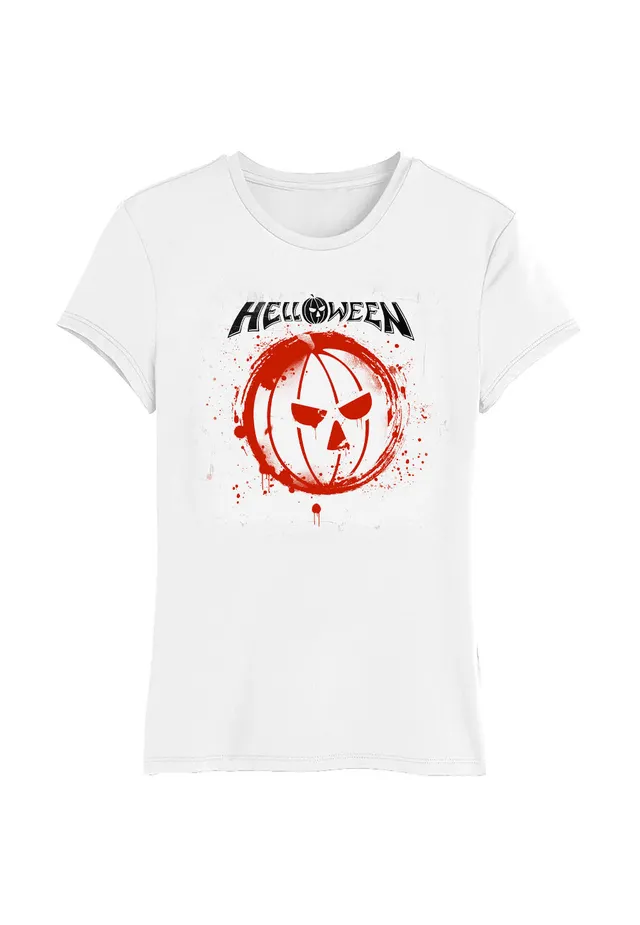 helloween-pumpkin-white-t-shirt-girly-blanc-femme image 1