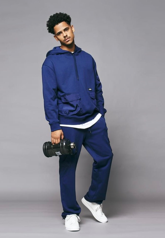 urban-classics-commuter-darkblue-hoodie-bleu-homme image 1