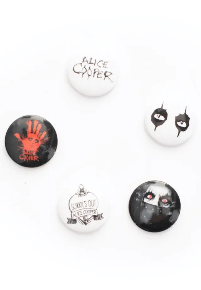 alice-cooper-eyes-lot-5-badges-m-tal-multicolore image 1