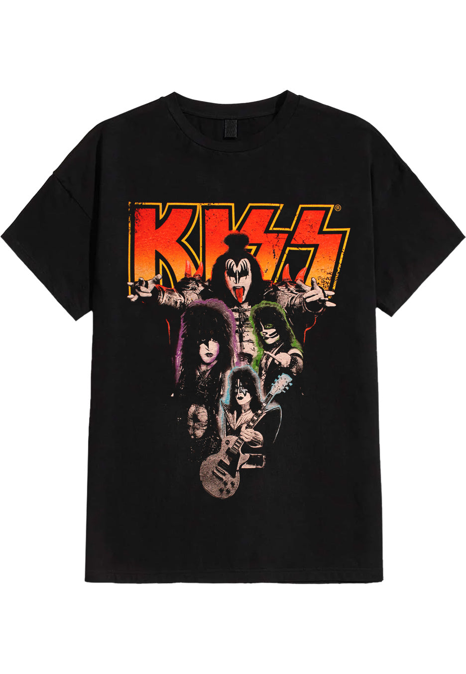 kiss-neon-band-t-shirt-noir-homme image 1