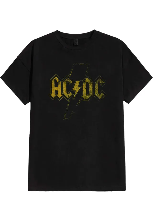 ac-dc-distress-flash-t-shirt-noir-taille-m-hard-rock image 1