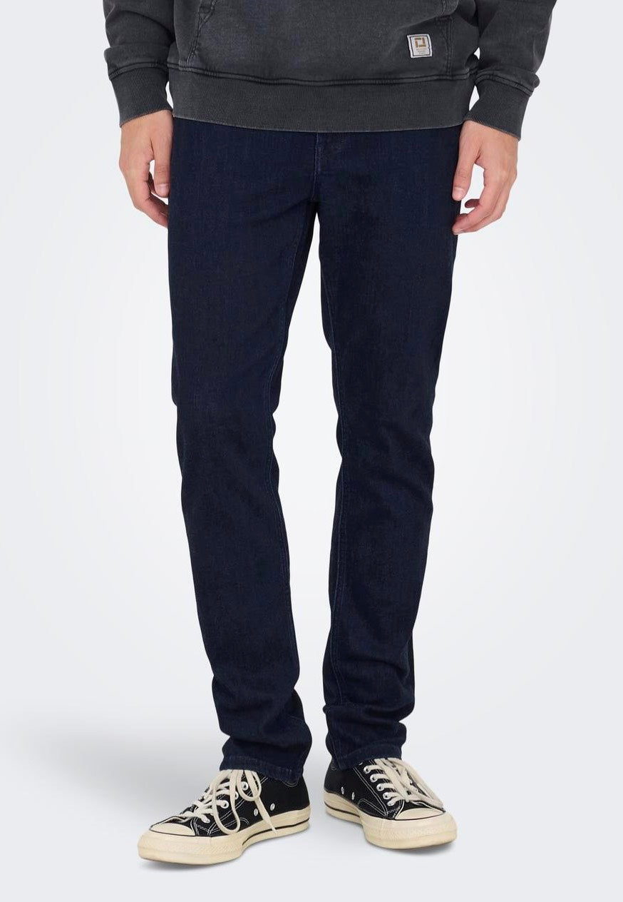 only-sons-loom-slim-jean-bleu-fonc-homme image 1