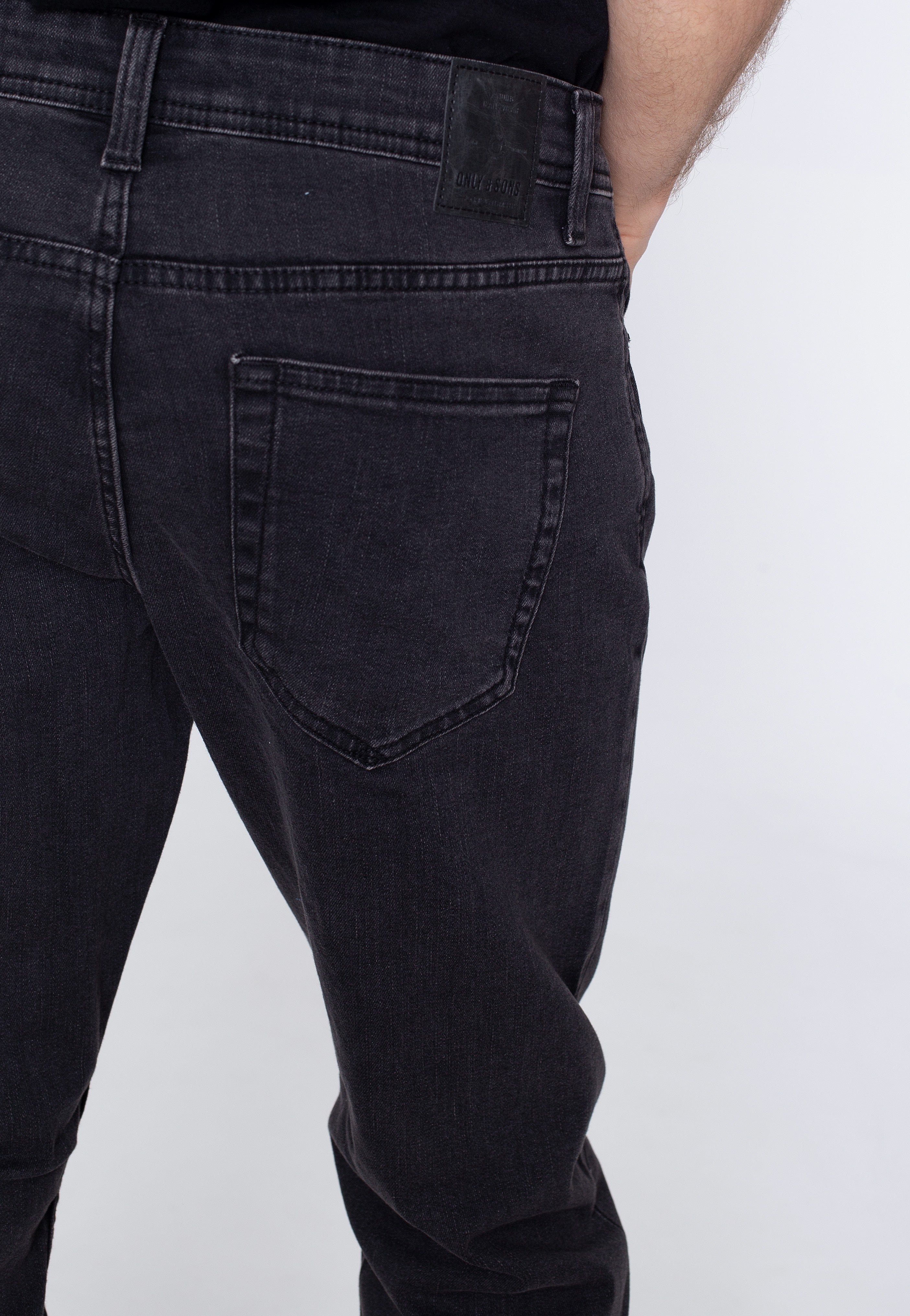 only-sons-weft-jean-noir-homme-coupe-droite-denim image 4