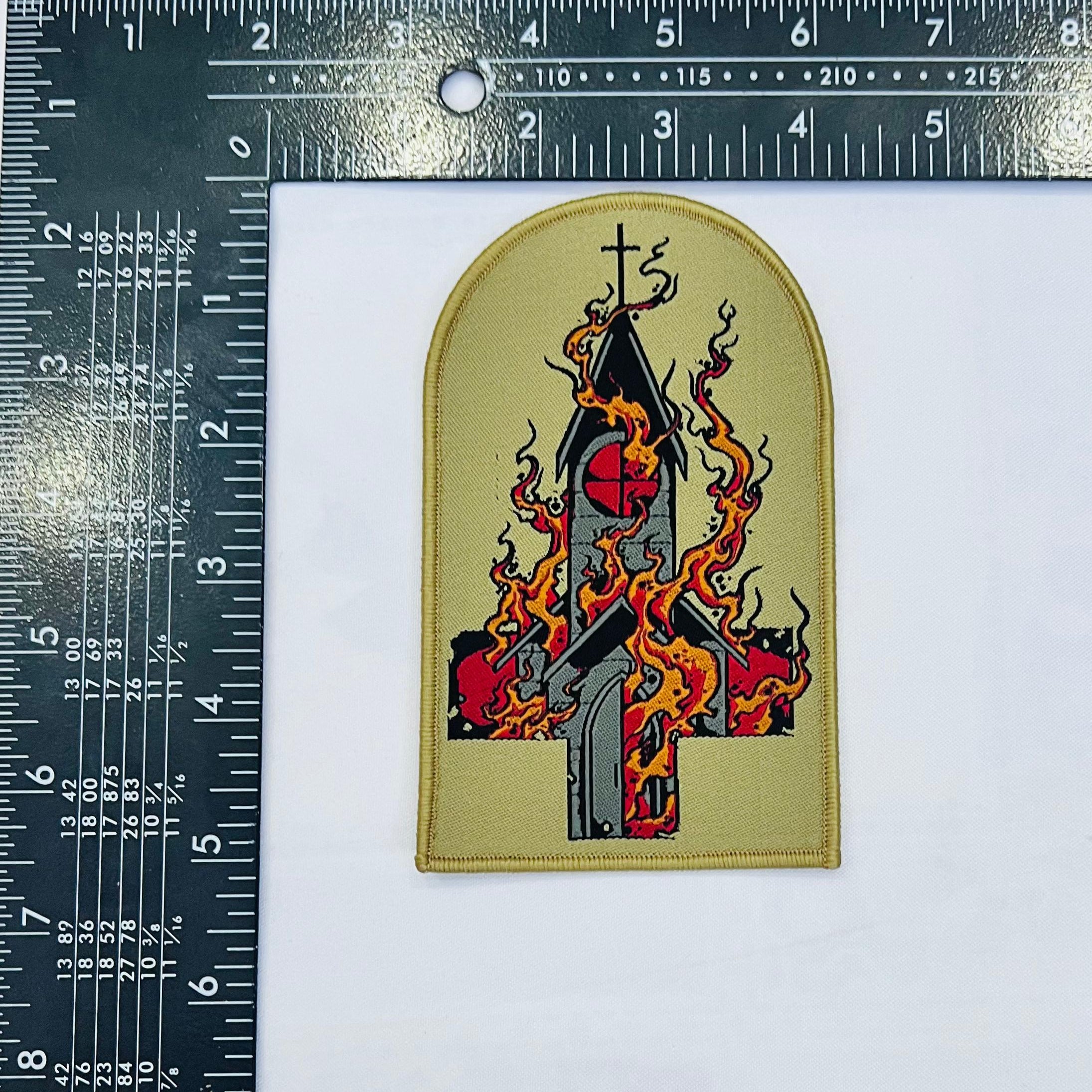 783punx-small-patch-burn-your-local-church-patch-tiss-bordure-noire image 5