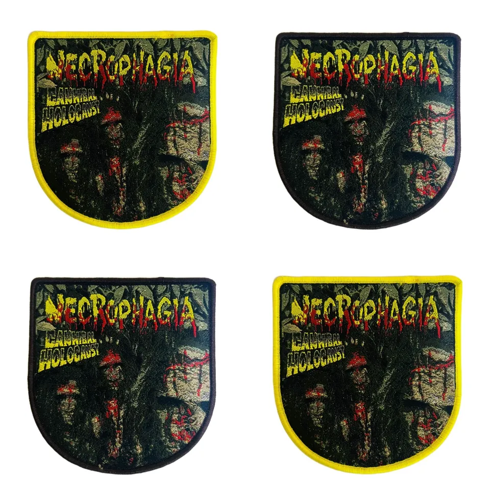 necrophagia-cannibal-holocaust-patch-tiss-bordure-jaune image 1