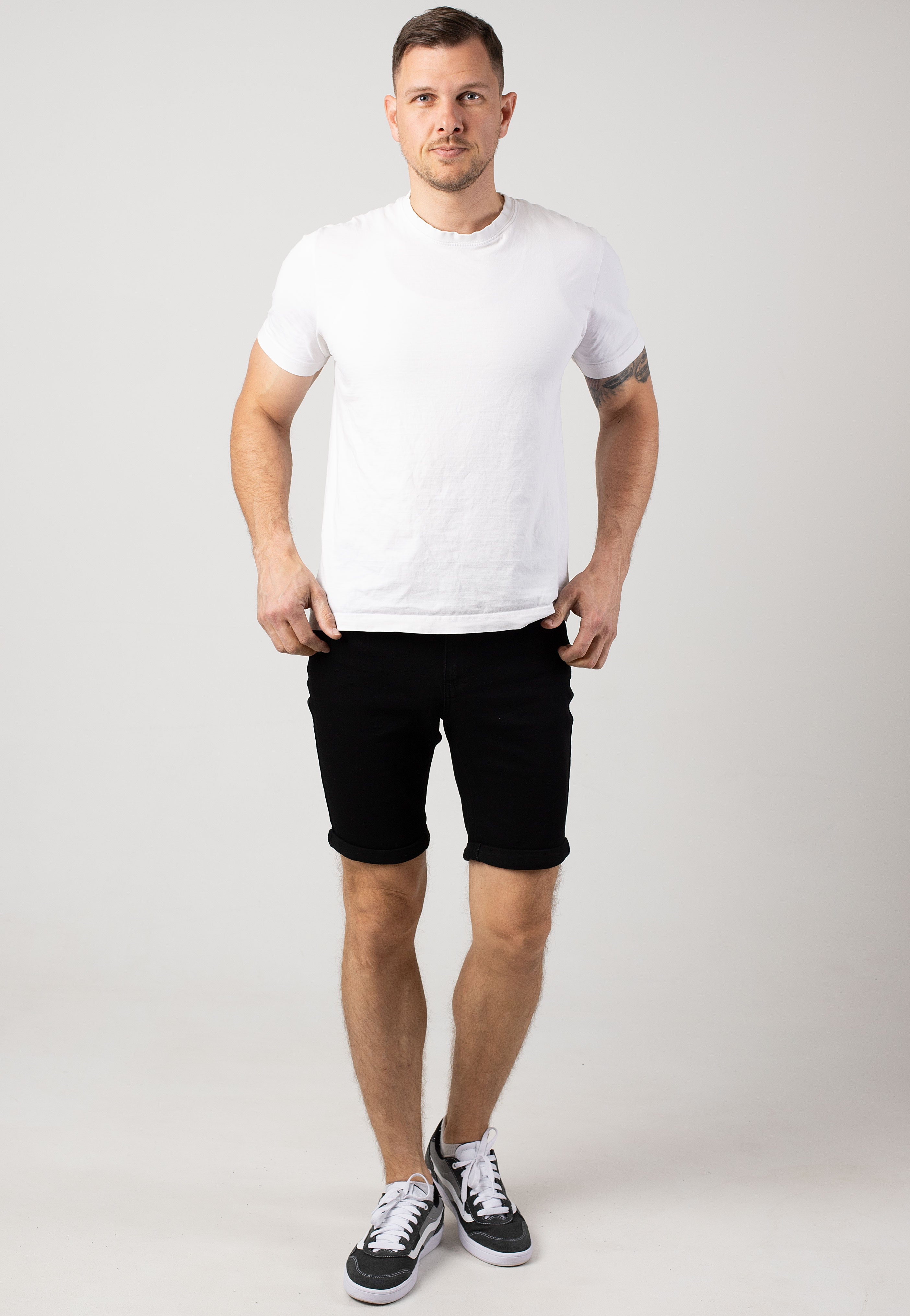 only-sons-ply-black-denim-short-homme-noir-slim-fit image 6