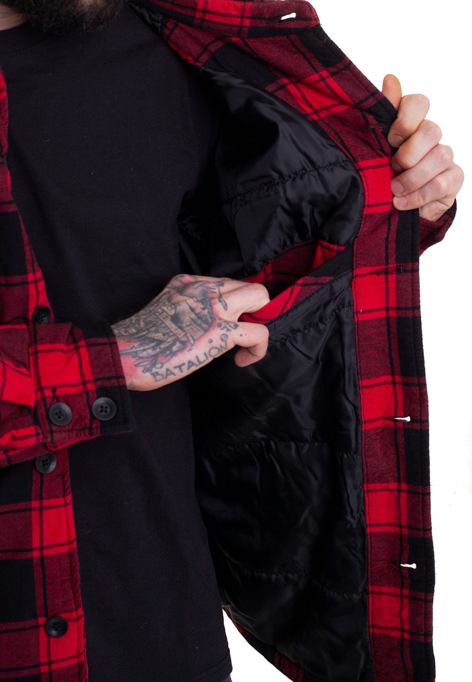 brandit-lumberjacket-red-black-veste-carreaux-m-flanelle image 7