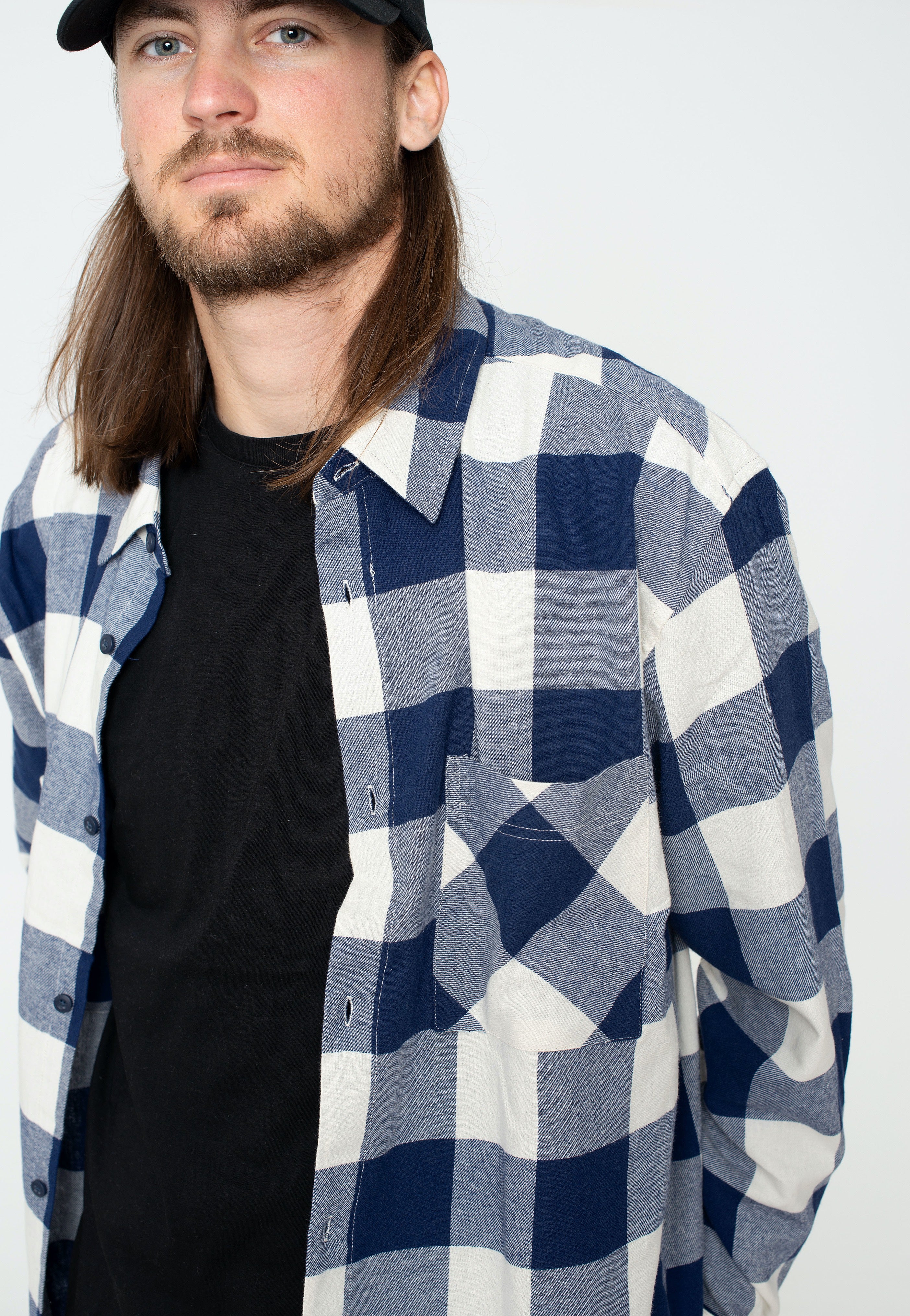 urban-classics-chemise-carreaux-oversize-bleu-homme image 4