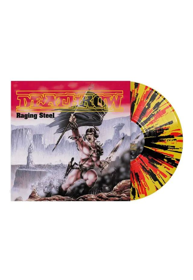 deathrow-raging-steel-vinyle-jaune-splatter-limit image 1
