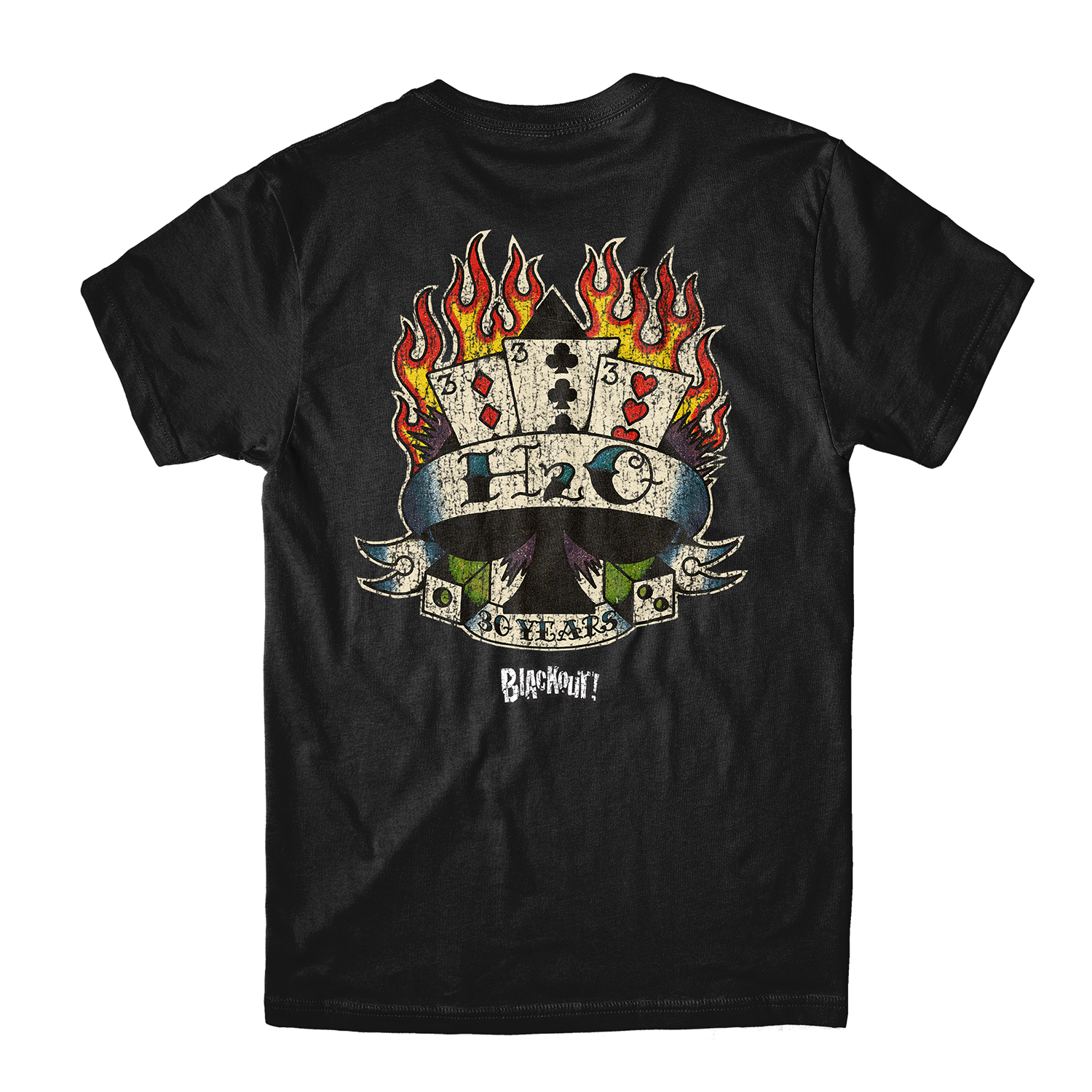 blackout-records-h2o-30-t-shirt-noir-anniversaire image 2